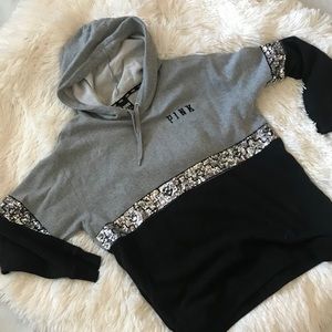 PINK Two-Tone Sequined Pullover